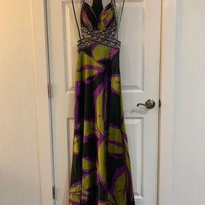 Full length backless gown. Size 2. Worn once